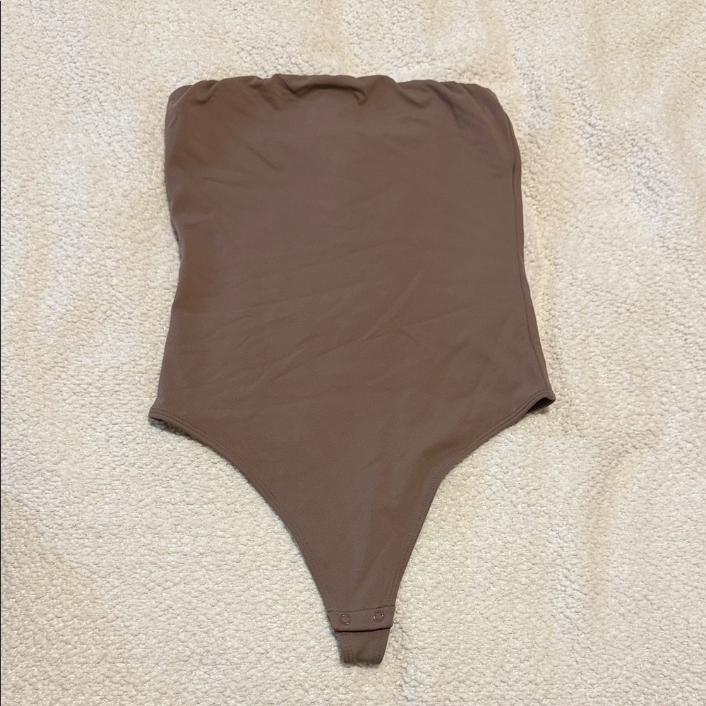 Aritzia Brown Strapless Bodysuit